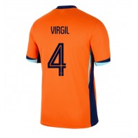 Camiseta Países Bajos Virgil van Dijk #4 Primera Equipación Replica Eurocopa 2024 mangas cortas